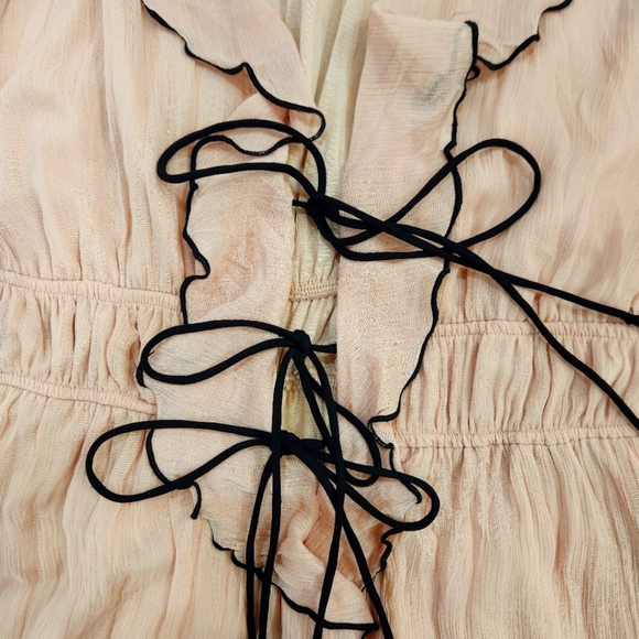 ZARA Sheer Layered Ruffled Dress,Soft Pink, Women's XS - Picture 10 of 10